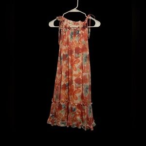 Robbie Bee Floral Midi Ruffle Bottom Dress